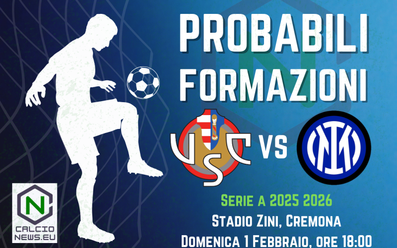 Serie A, le probabili formazioni di Cremonese-Inter