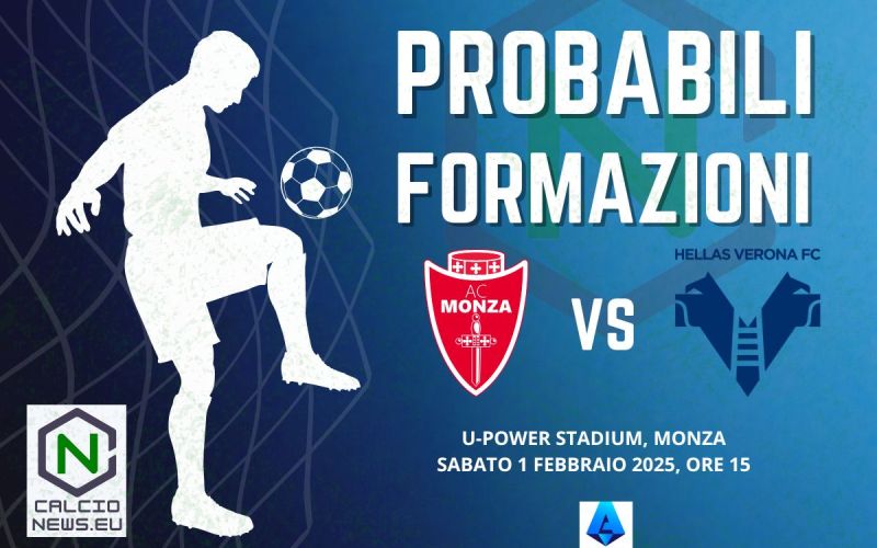 Serie A, le probabili formazioni di Monza Verona: chance per Mota e Mosquera