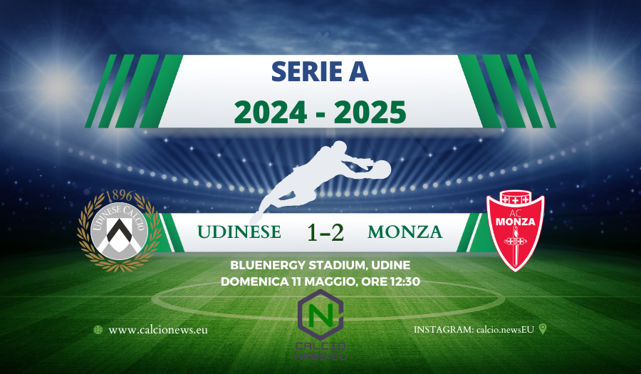 Serie A, Udinese Monza 1-2: i brianzoli d’orgoglio scongiurano il record negativo