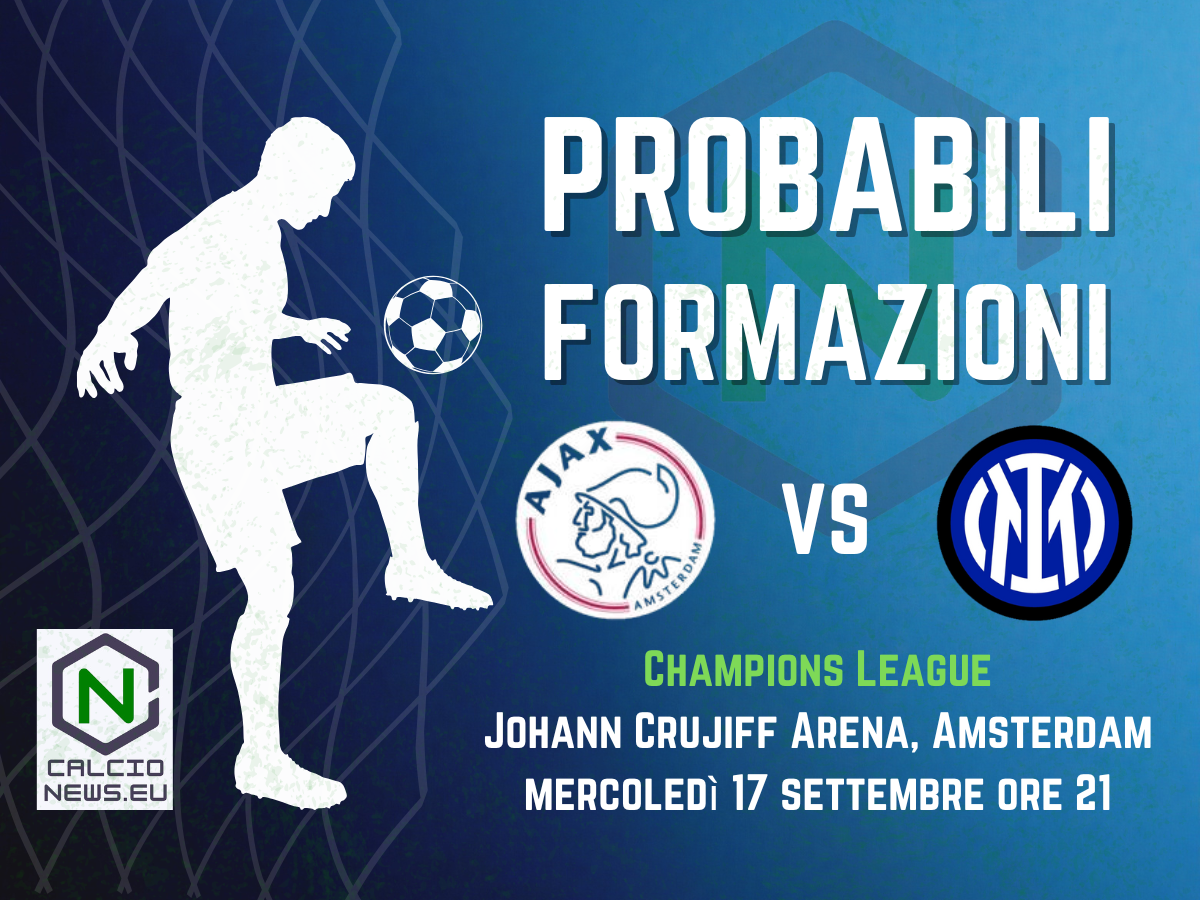 Champions League, le probabili formazioni di Ajax-Inter