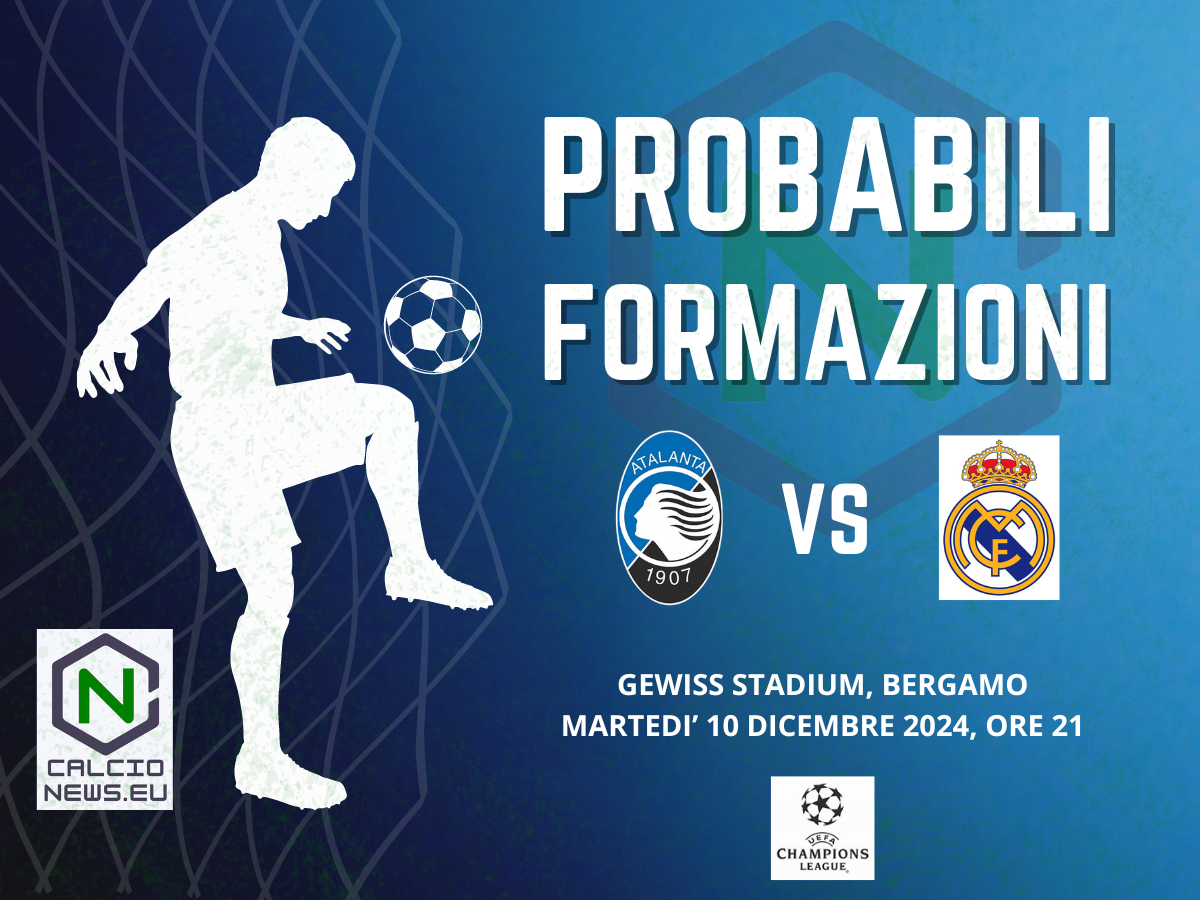 Champions League, le probabili formazioni di Atalanta-Real Madrid: tanti recuperi, out Scalvini