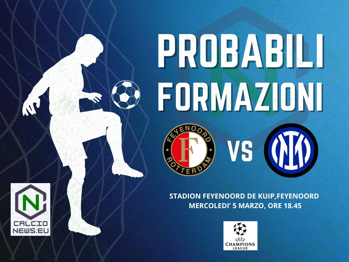 Champions League, Feyenoord Inter: le probabili formazioni