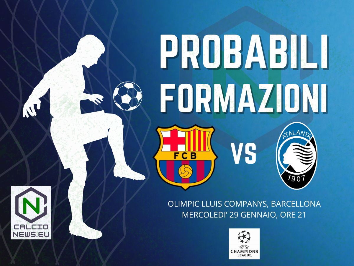 Champions League, le probabili formazioni di Barcellona-Atalanta: la Dea perde Lookman