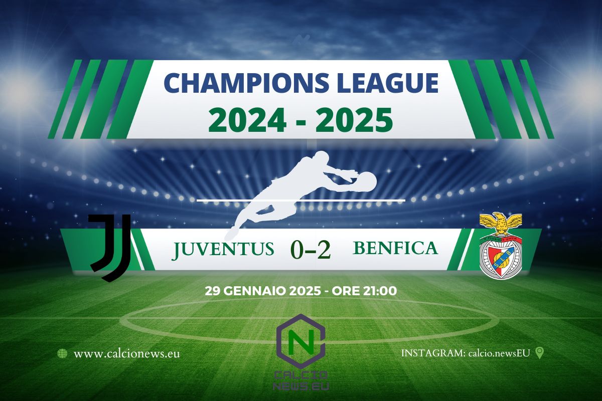 Champions League, Juventus Benfica 0-2: il tabellino del match