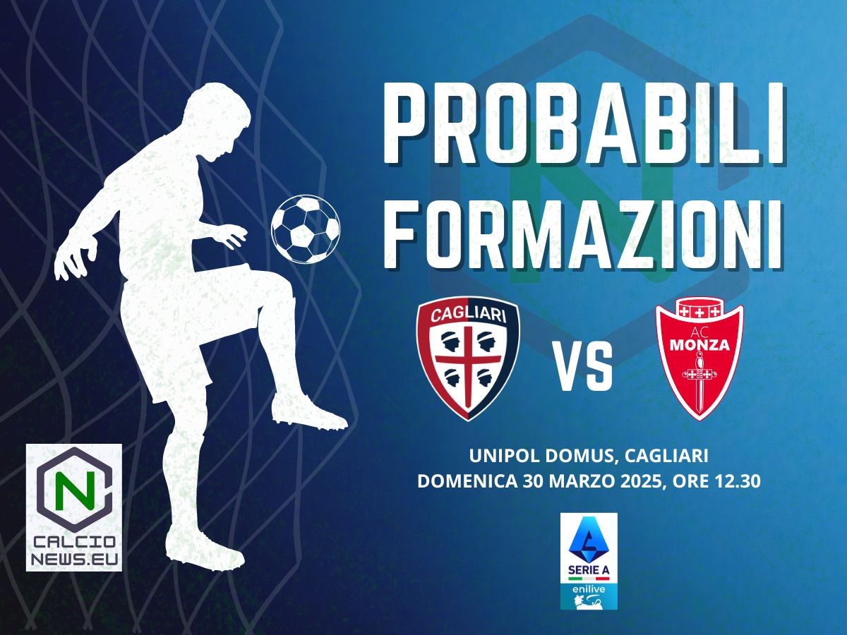 Serie A, le probabili formazioni di Cagliari Monza