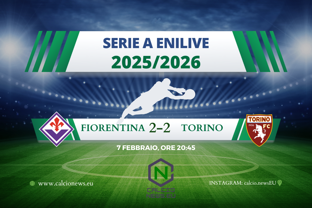 Serie A, Fiorentina – Torino 2-2: Le sfidanti si dividono punti e cartellini