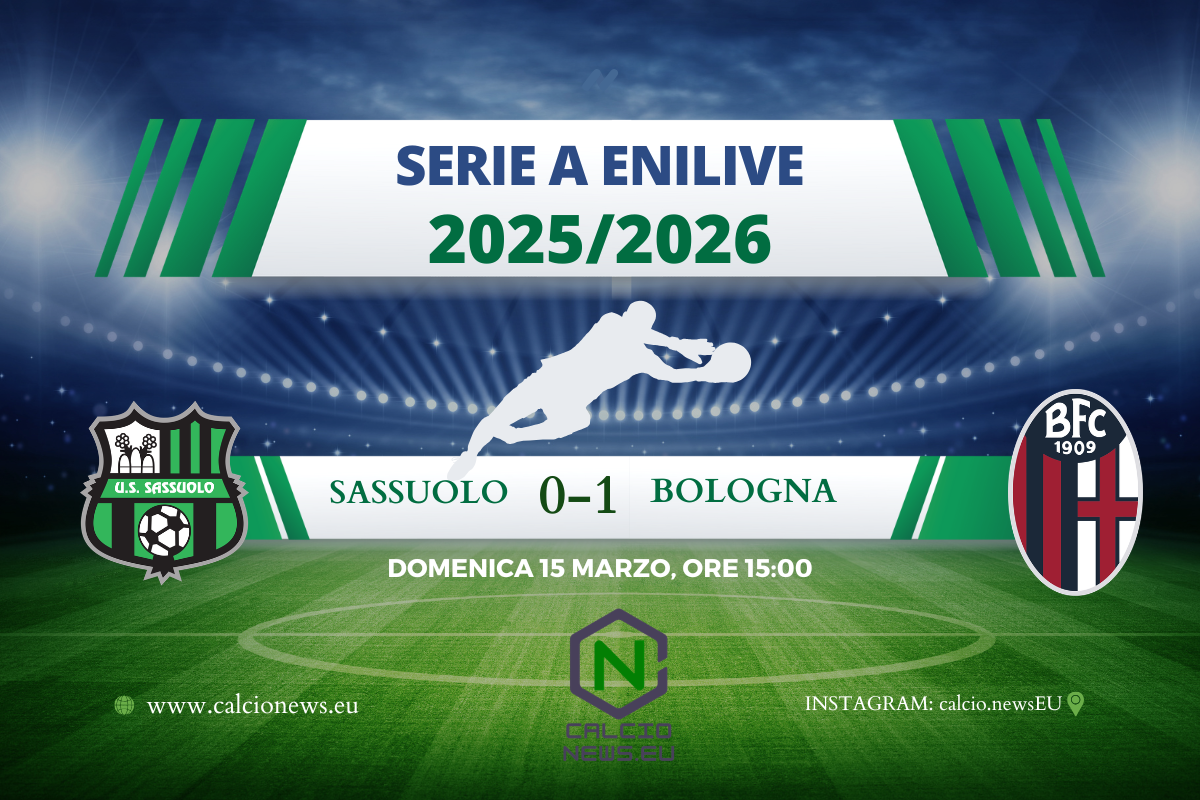 Sassuolo – Bologna 0-1: il tabellino della sfida