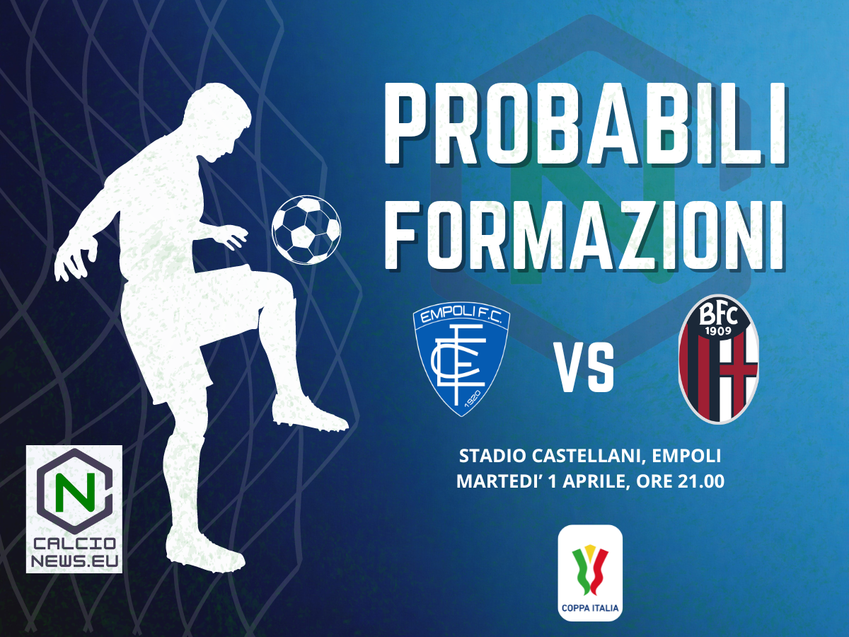 Coppa Italia, probabili formazioni Empoli Bologna