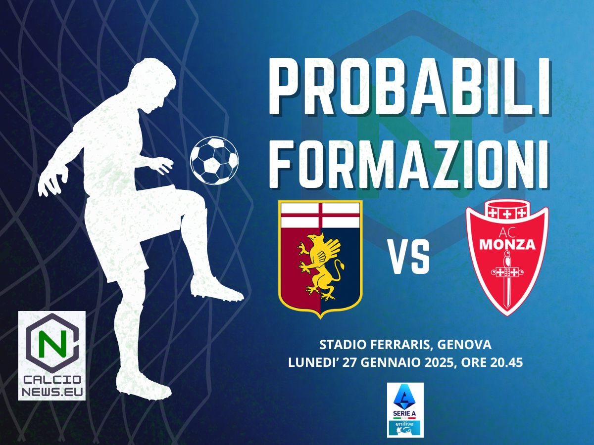 Serie A, probabili formazioni Genoa-Monza: chiamata salvezza per i brianzoli
