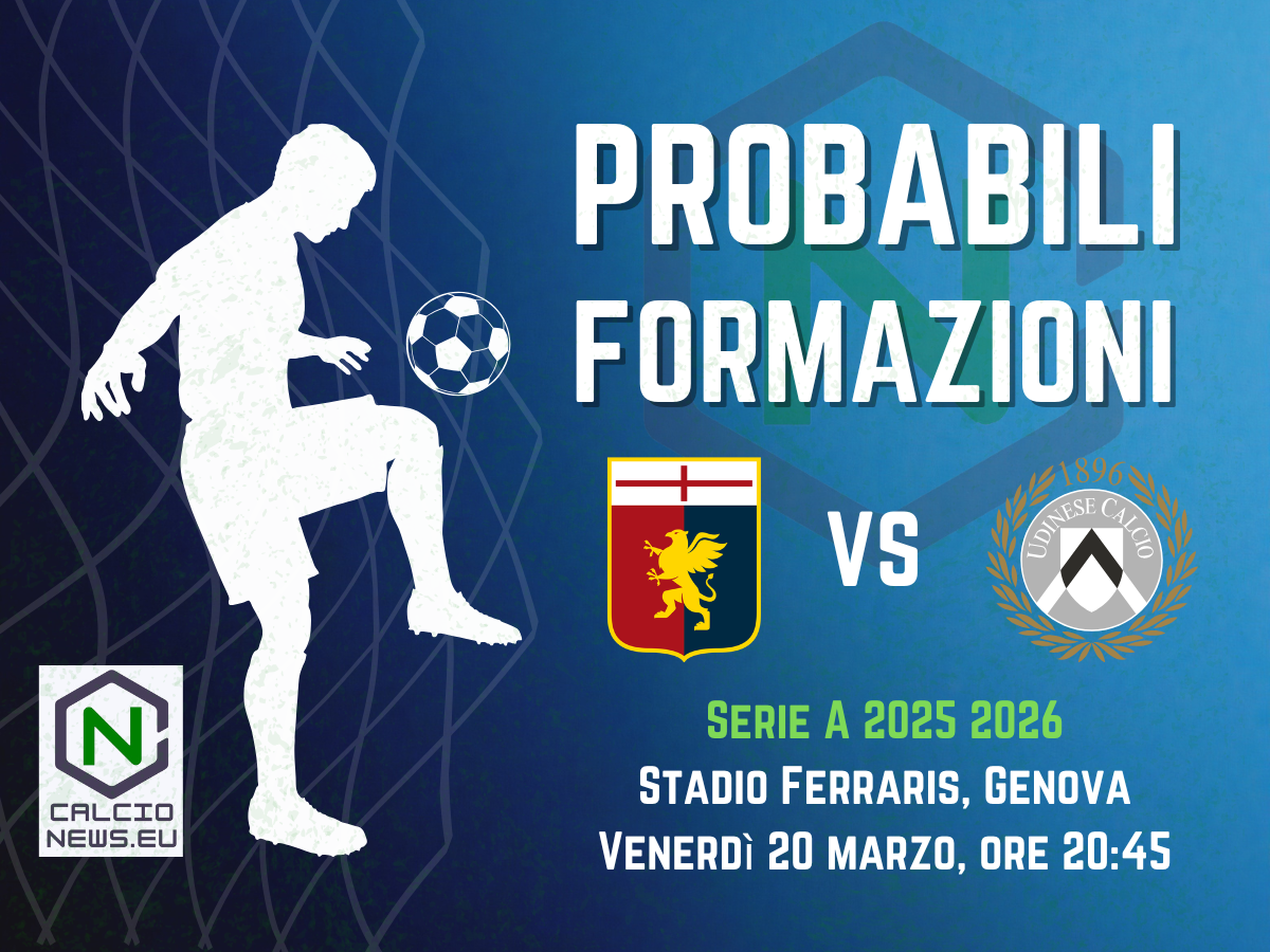 Serie A, le probabili formazioni di Genoa-Udinese