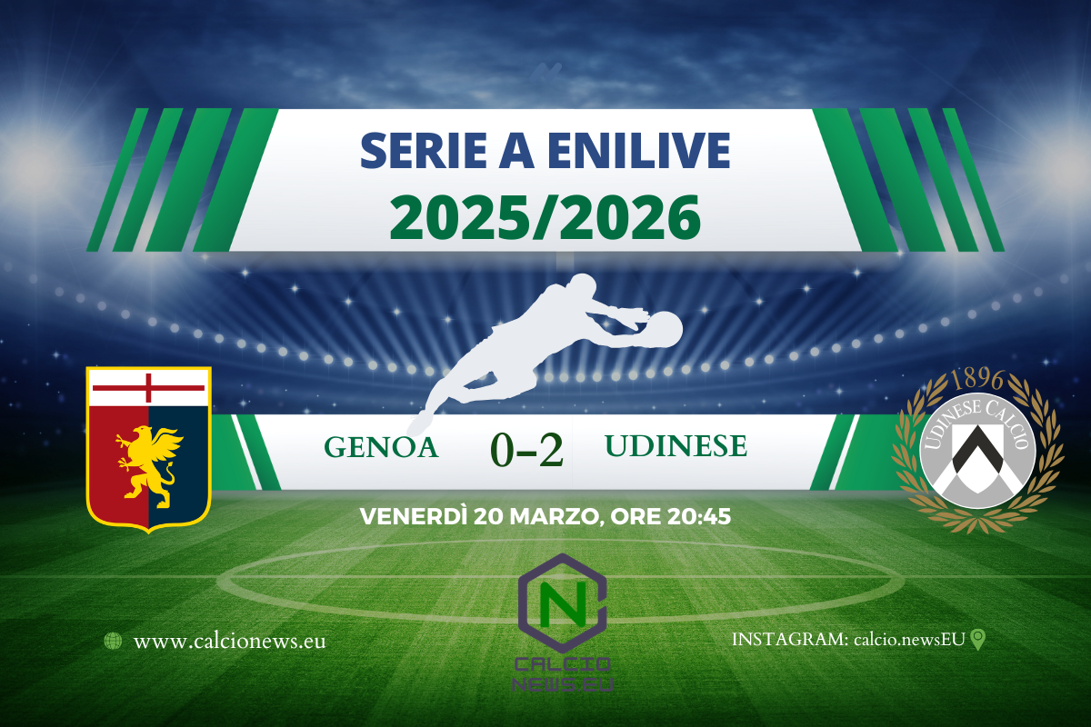 Genoa-Udinese 0-2: bianconeri cinici e concreti