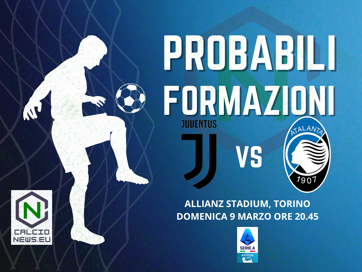 Serie A, le probabili formazioni di Juventus Atalanta