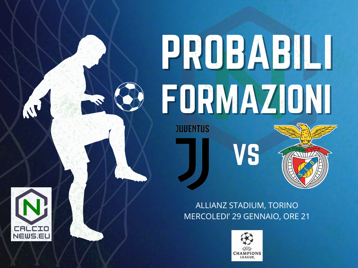 Champions League, le probabili formazioni di Juventus-Benfica