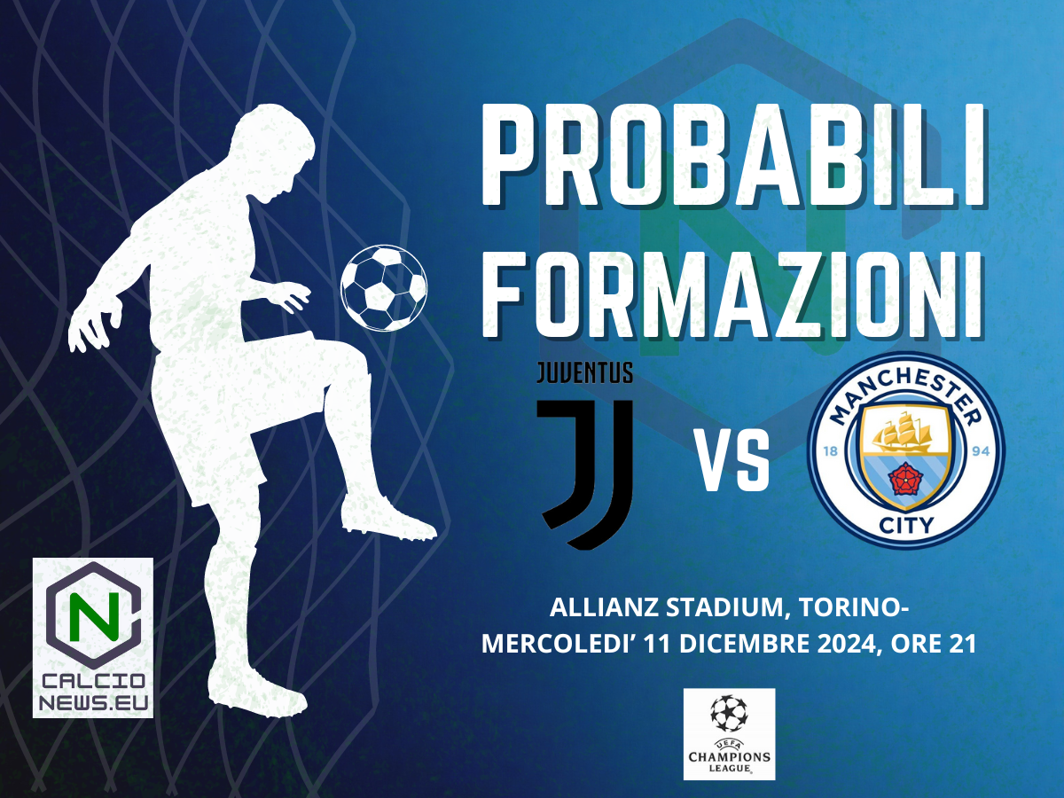 Champions League , le probabili formazioni di Juventus-Manchester City