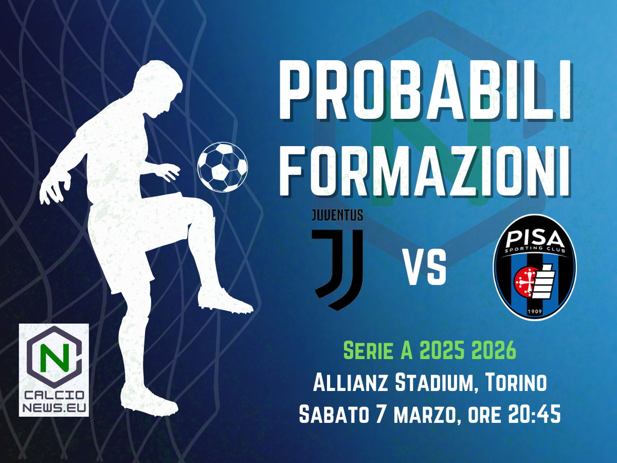 Serie A, le probabili formazioni di Juventus-Pisa