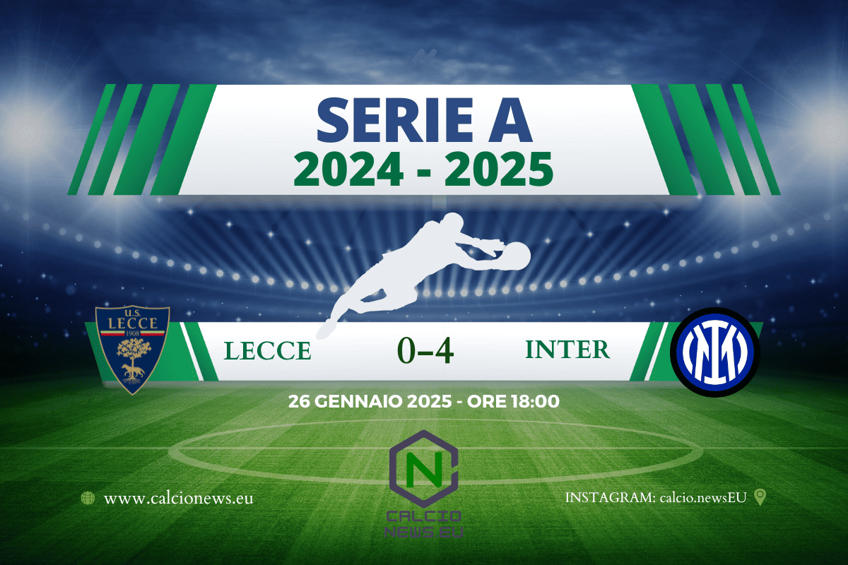 Serie A, Lecce Inter 0-4: il tabellino della gara