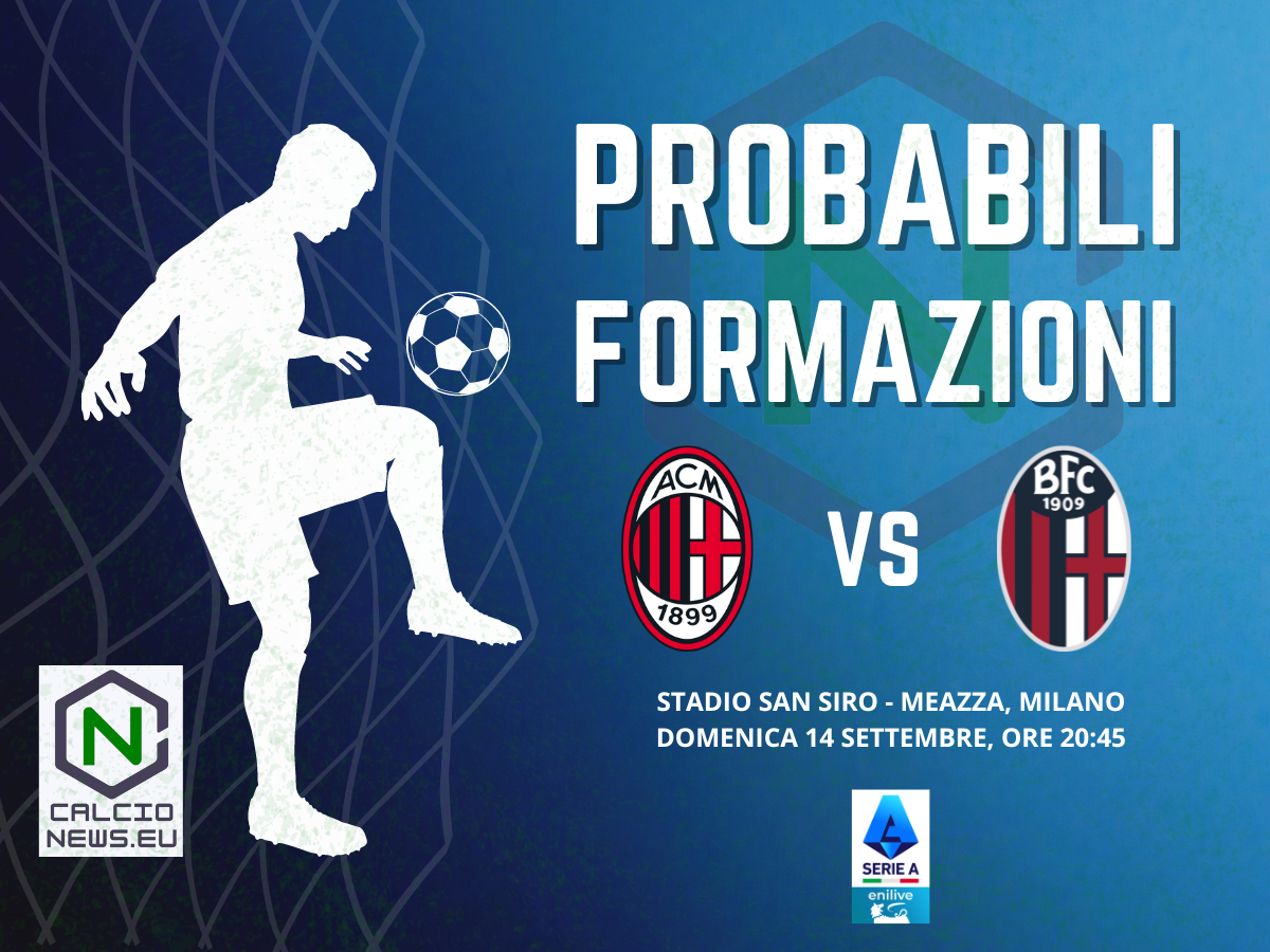 Serie A, le probabili formazioni di Milan Bologna