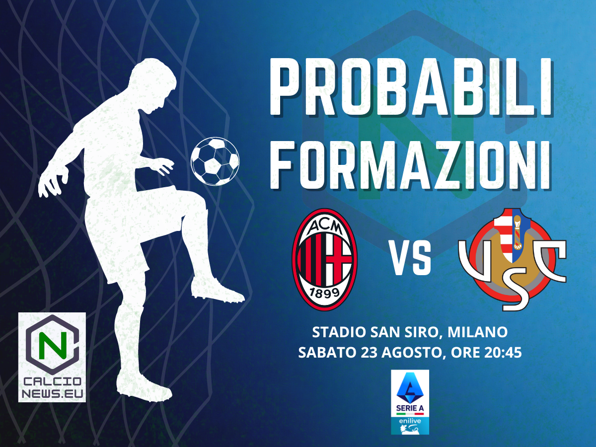 Serie A, le probabili formazioni di Milan Cremonese