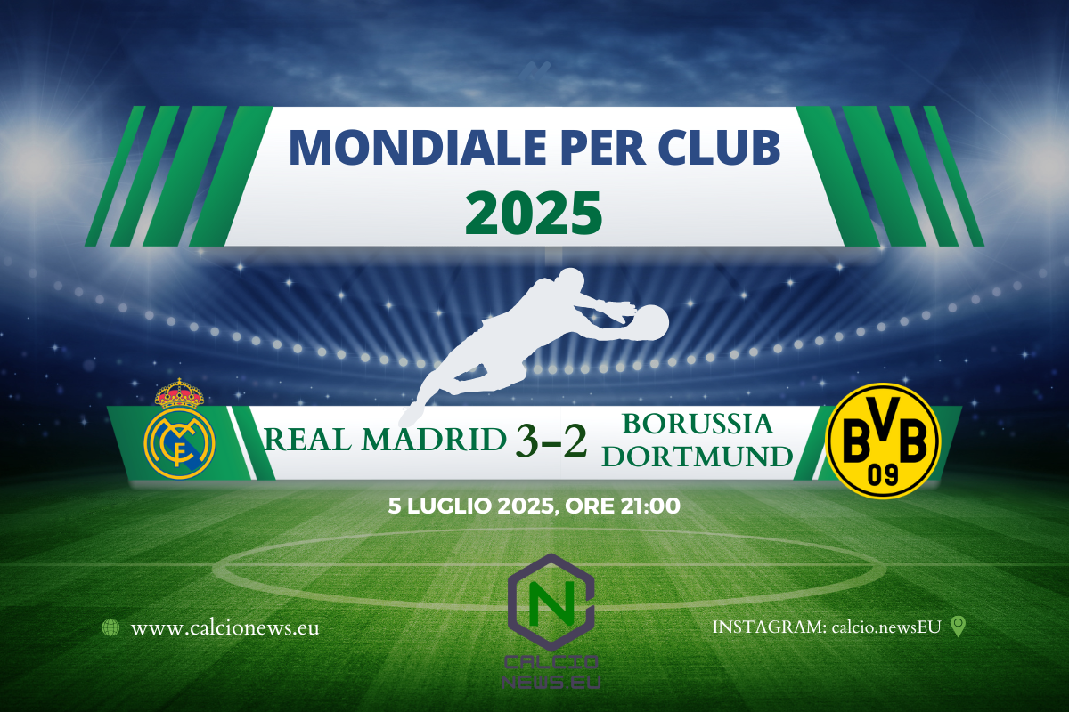 Mondiale per Club: Real Madrid Borussia Dortmund 3 a 2