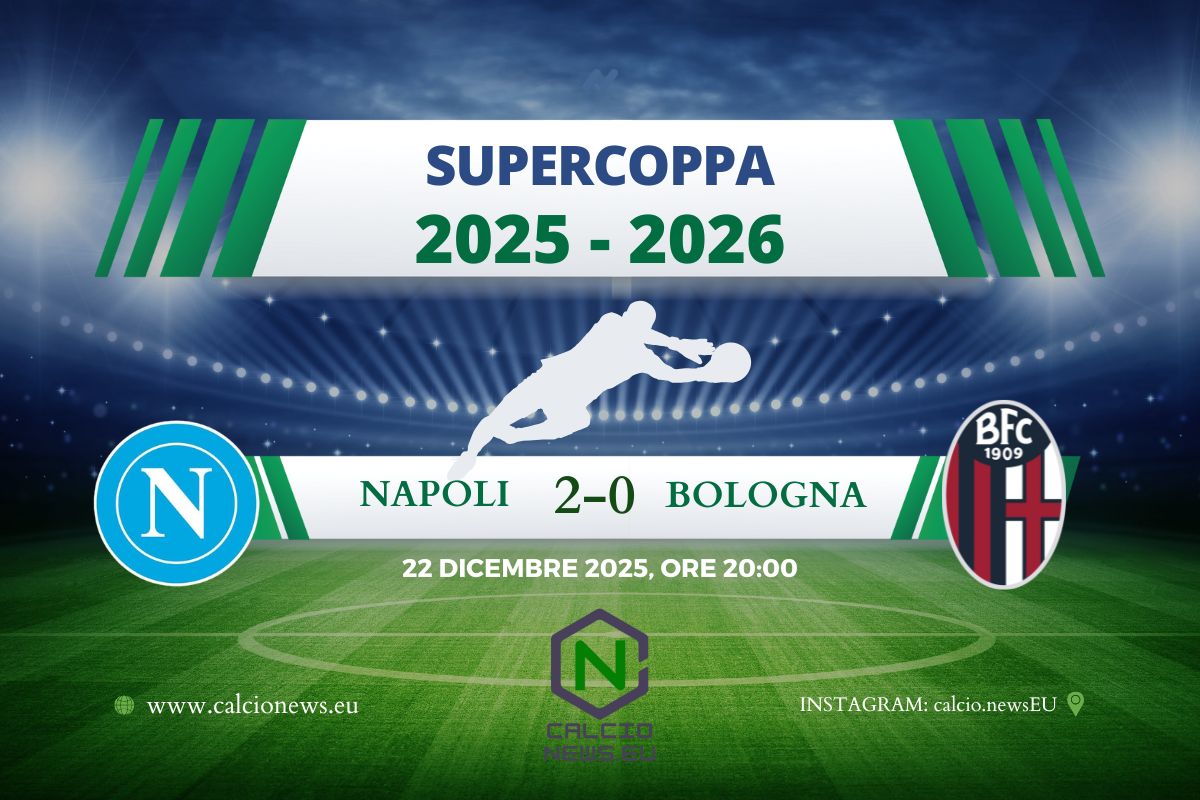 Supercoppa italiana, Napoli-Bologna 2-0: Neres trascina gli azzurri al trionfo in finale