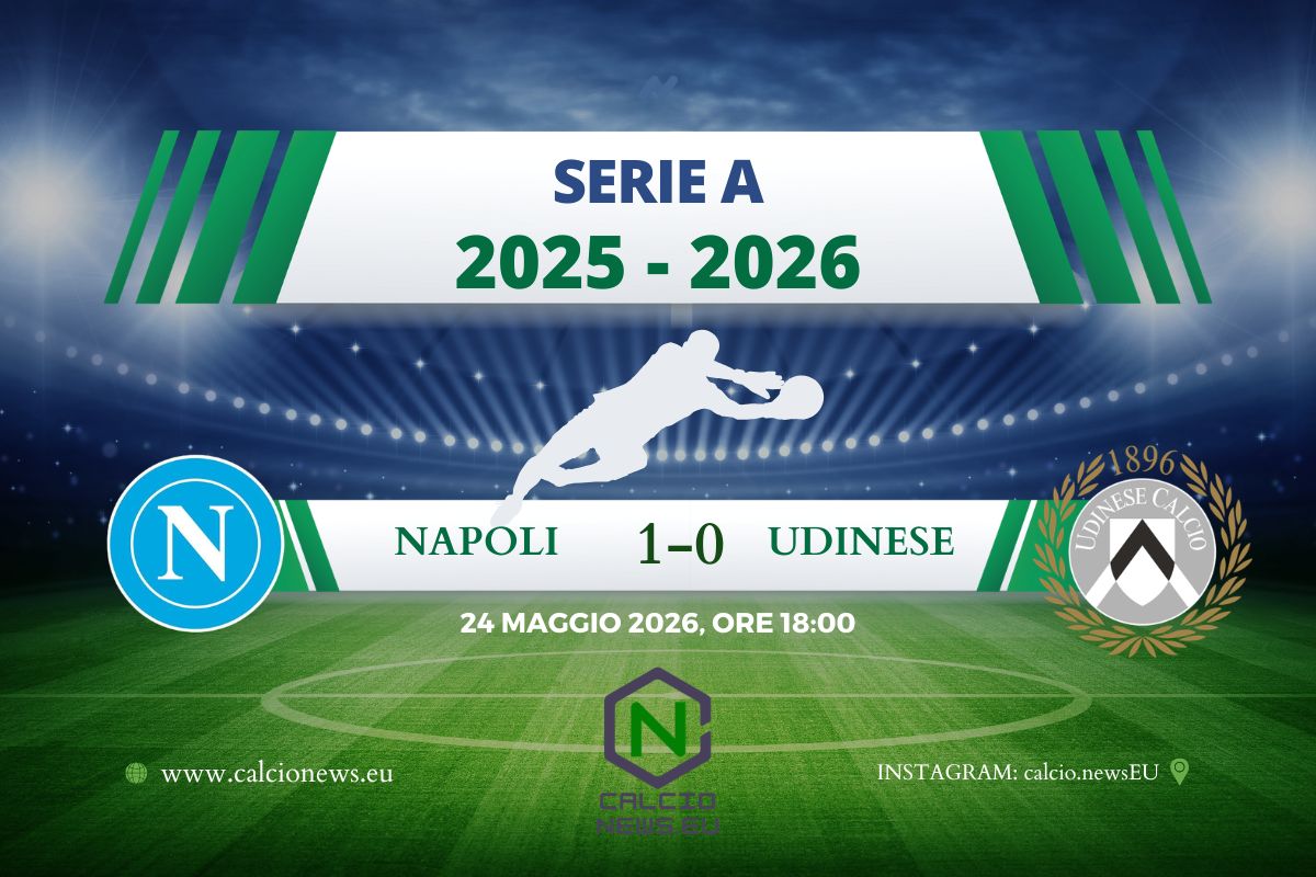 Serie A, Napoli-Udinese 1-0: vittoria e secondo posto, si chiude l’era Conte