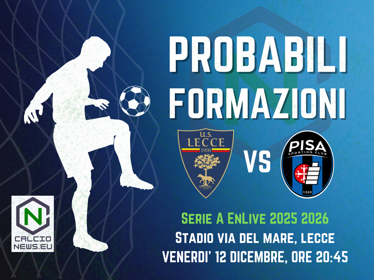 Serie A, le probabili formazioni di Lecce-Pisa