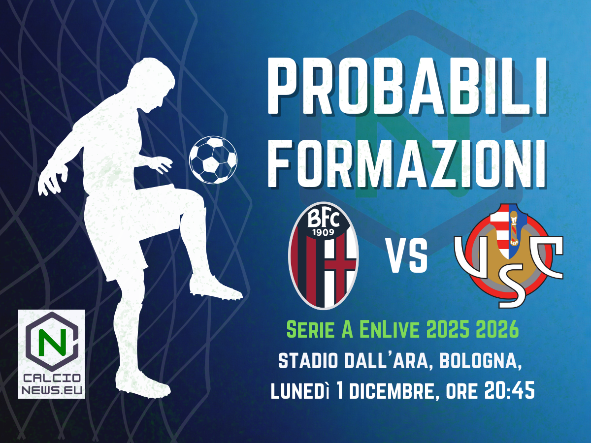 Serie A, le probabili formazioni di Bologna-Cremonese