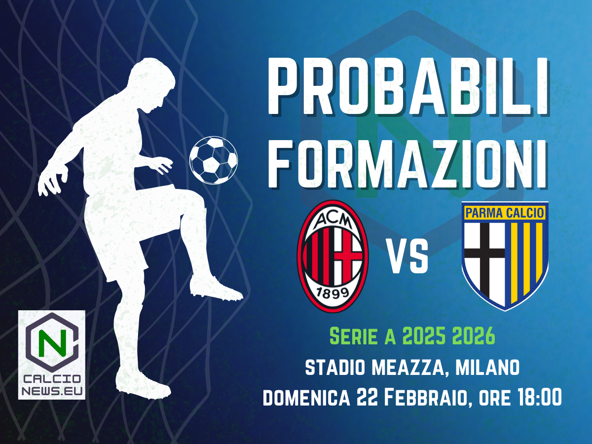 Serie A: le probabili formazioni di Milan-Parma