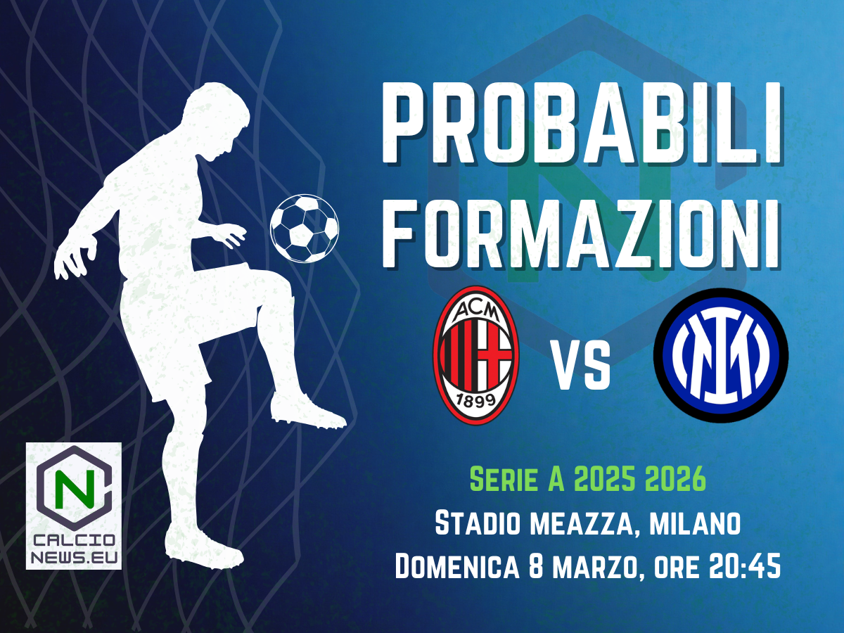 Serie A, le probabili formazioni di Milan Inter