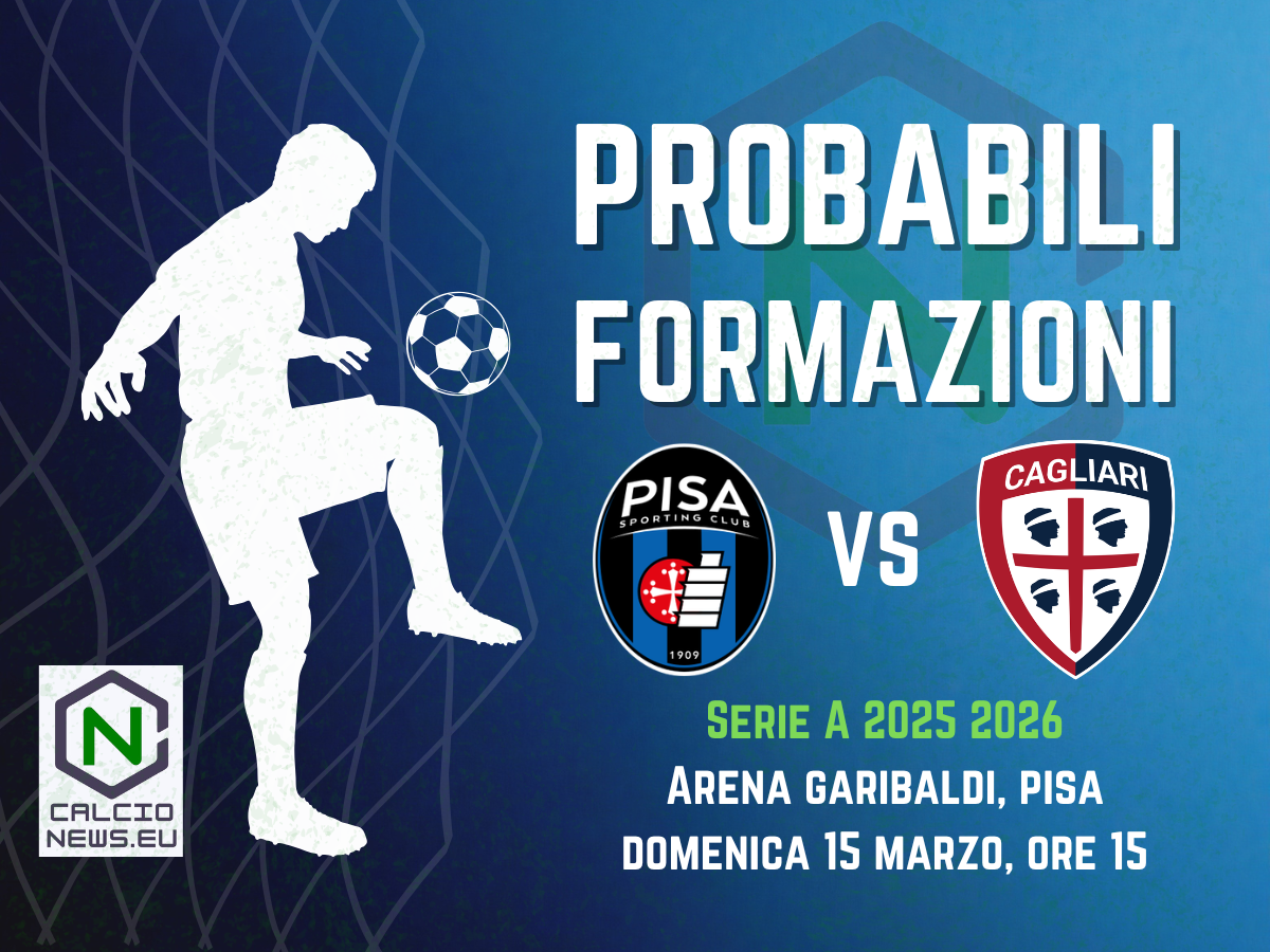 Serie A, le probabili formazioni di Pisa Cagliari