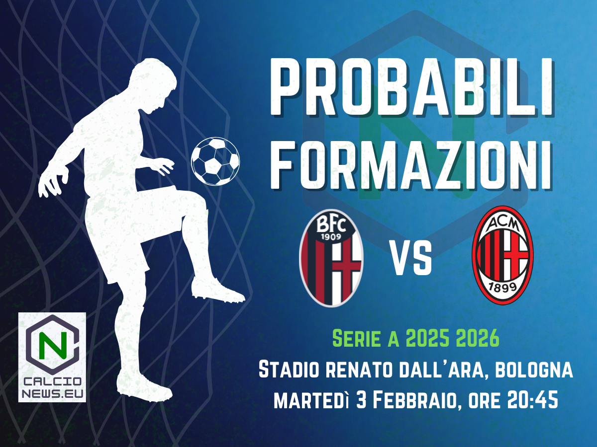 Serie A, le probabili formazioni di Bologna-Milan