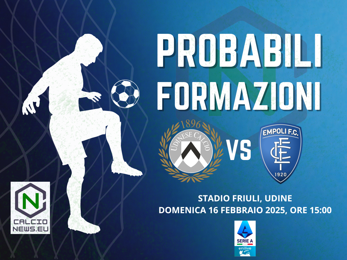Serie A, Udinese Empoli: le probabili formazioni e dove vederla in TV