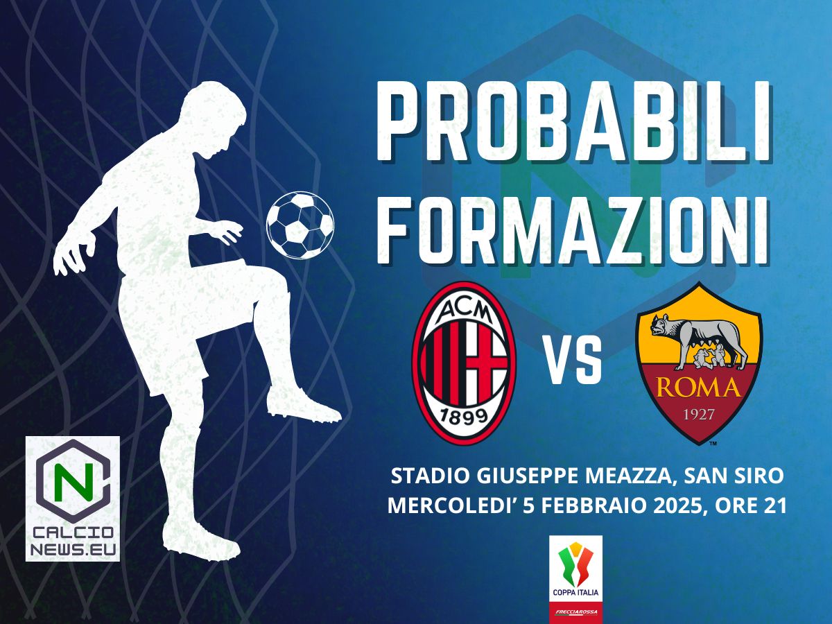 Coppa Italia, le probabili formazioni e dove vedere Milan Roma