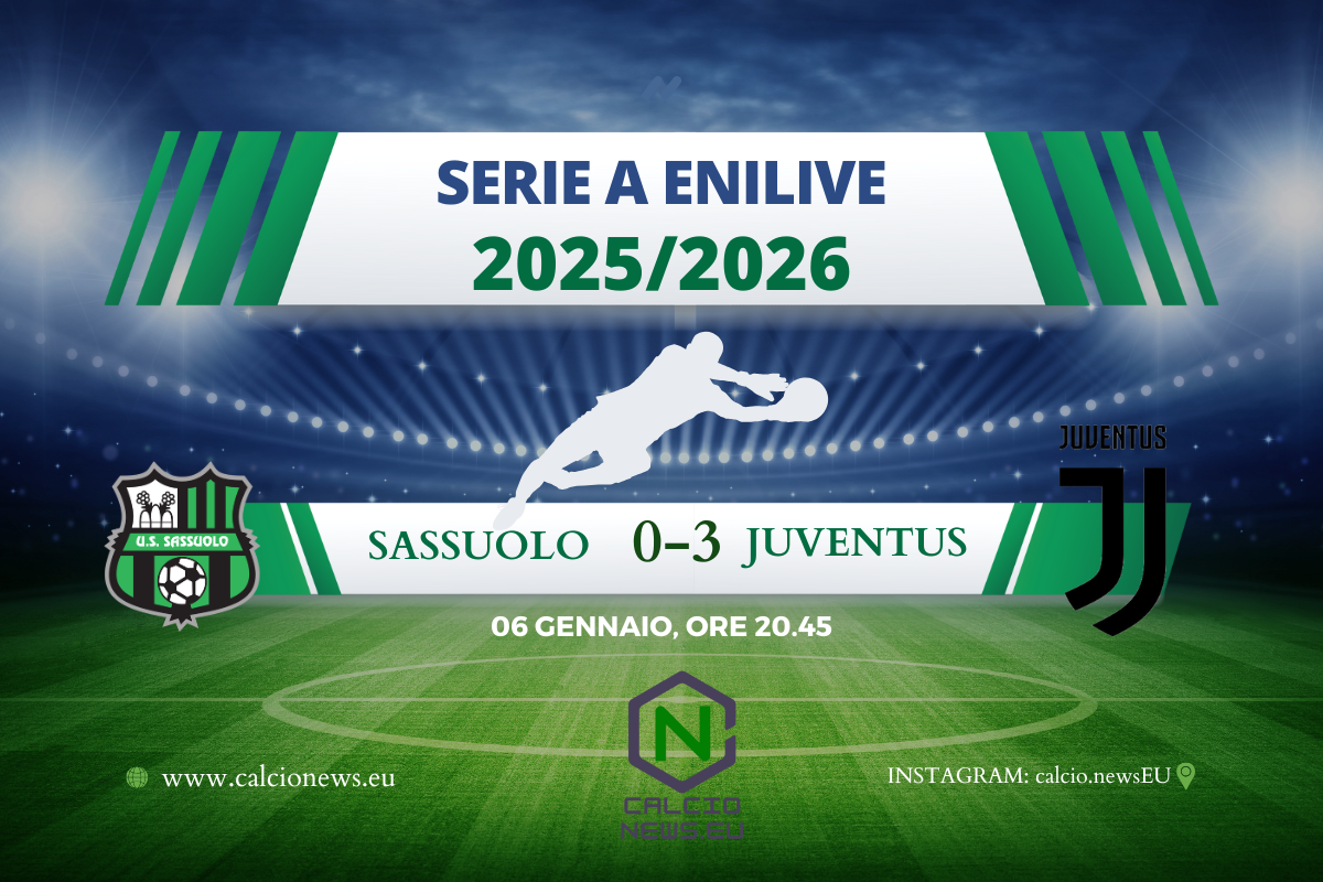 Sassuolo-Juventus 0-3: i bianconeri brillano in Emilia e salgono in classifica