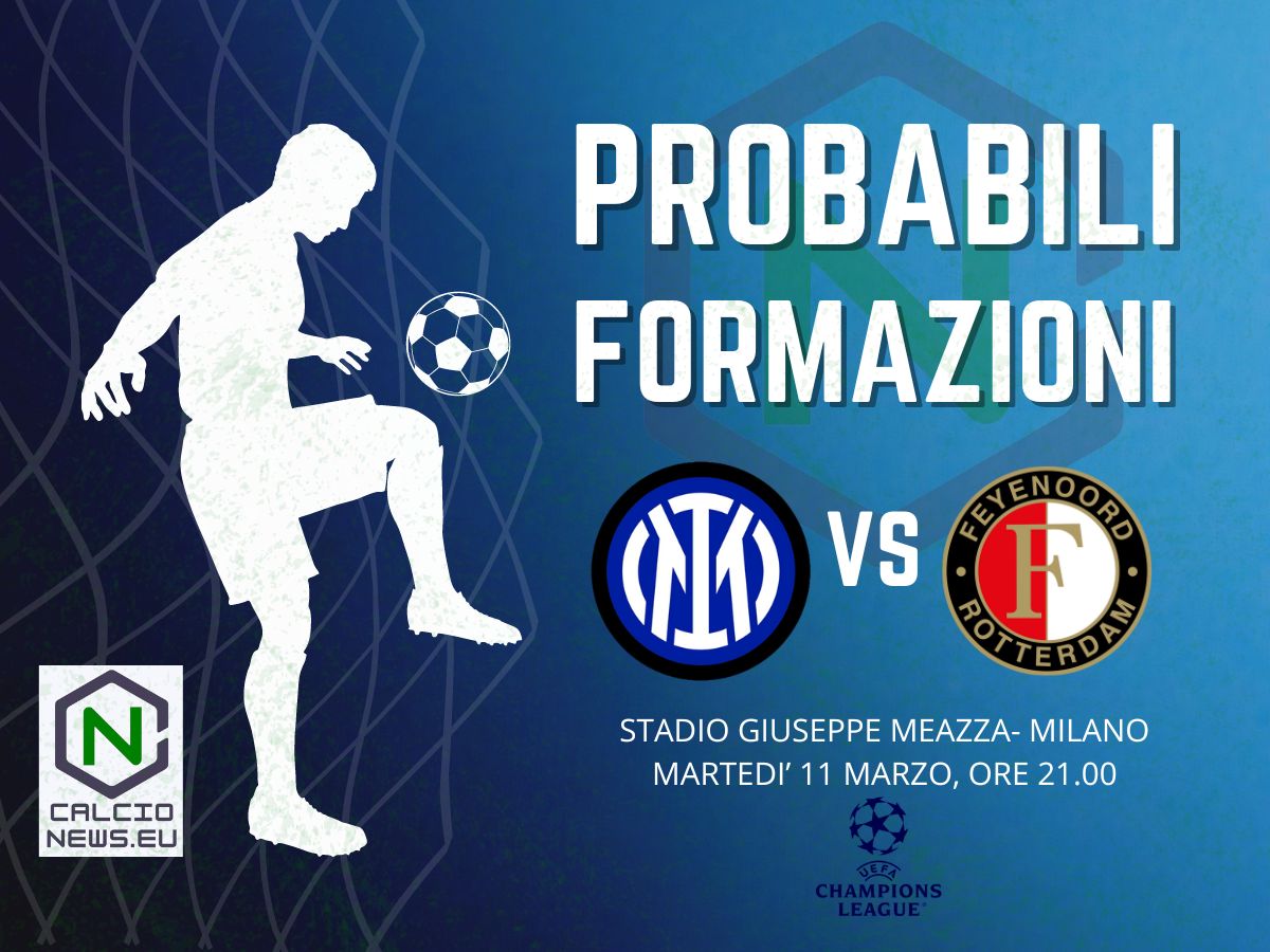 Champions League, Inter Feyenoord: le probabili formazioni