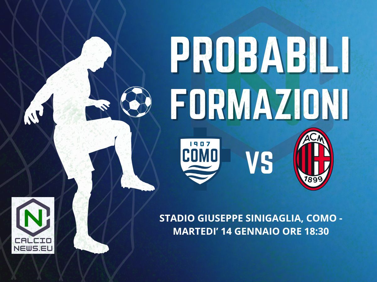 Serie A, le probabili formazioni Como Milan: c’è Caqueret