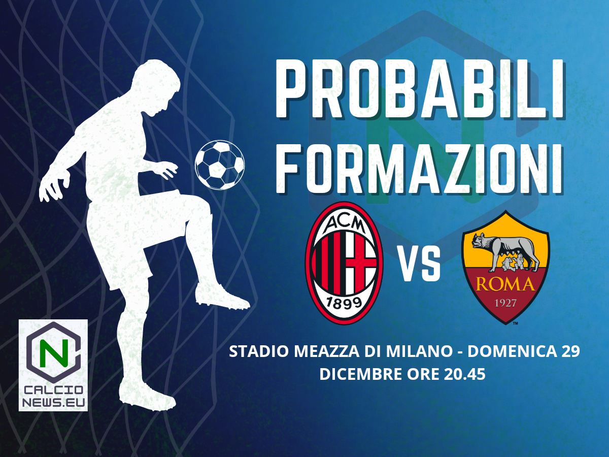 Serie A, le probabili formazioni di Milan-Roma