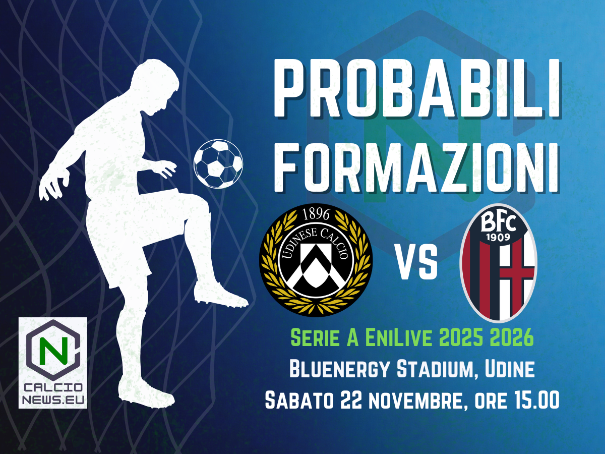Serie A, le probabili formazioni di Udinese-Bologna