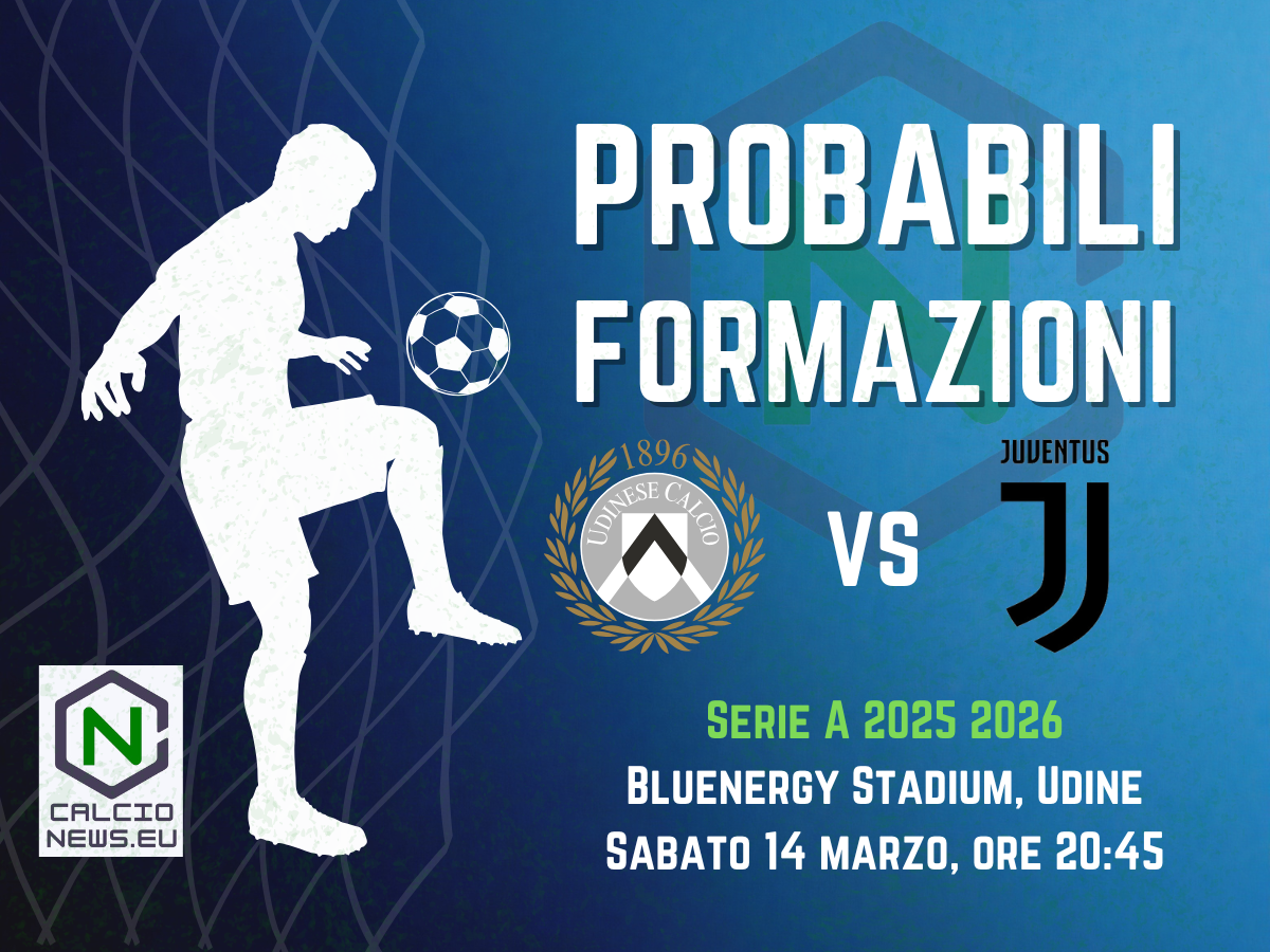 Serie A, le probabili formazioni di Udinese-Juventus