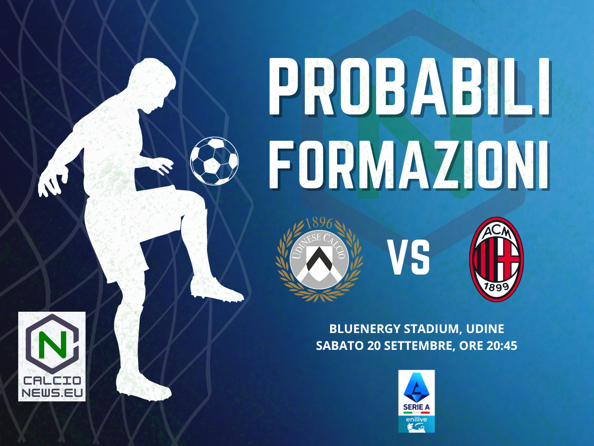 Serie A, le probabili formazioni di Udinese-Milan