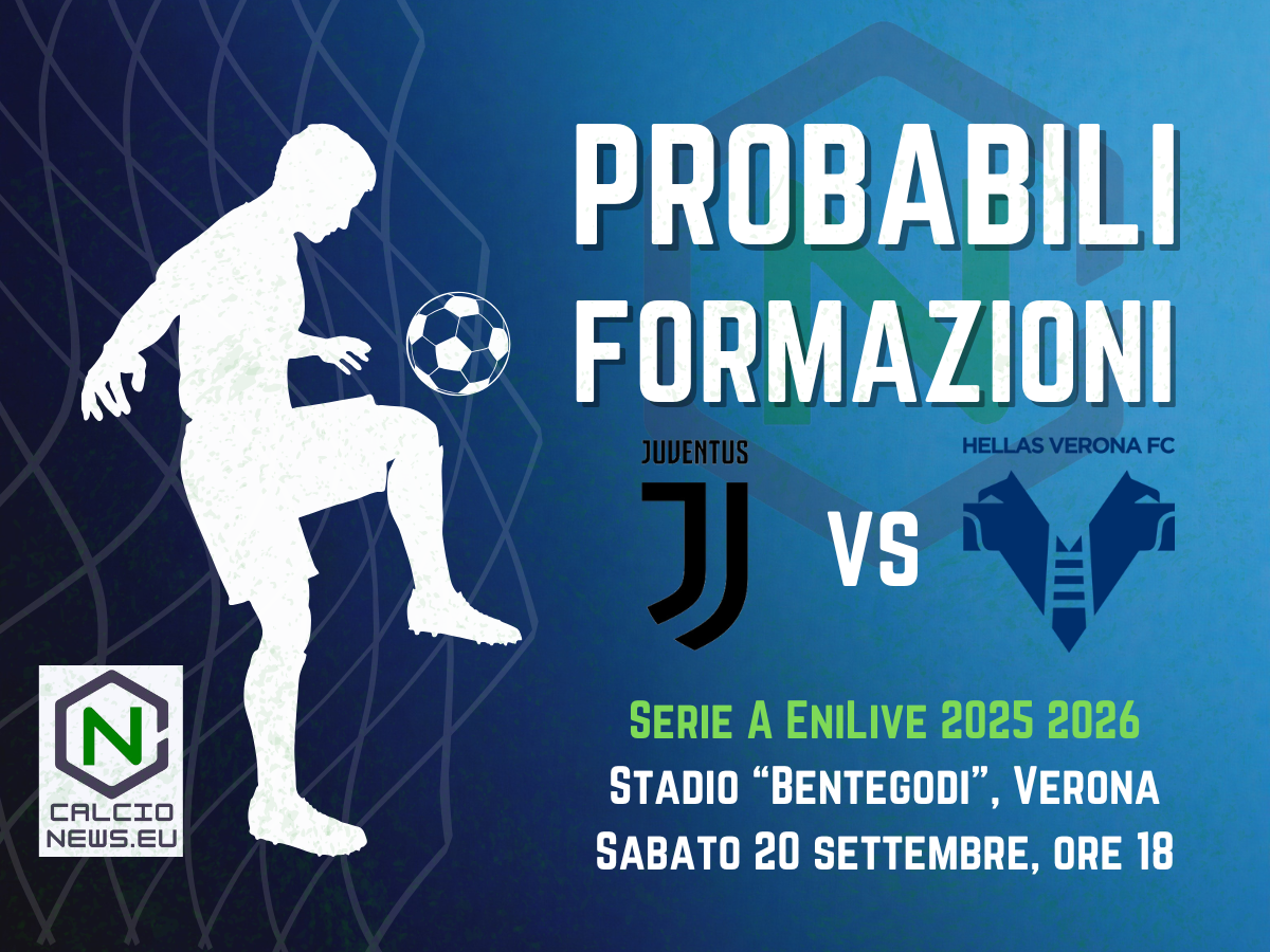Serie A, le probabili formazioni di Verona-Juventus