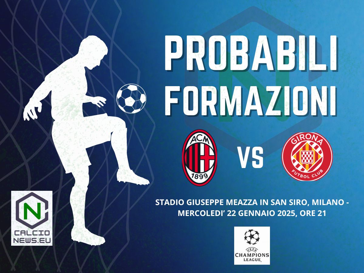Champions League, le probabili formazioni di Milan Girona