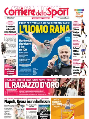 Prima pagina Corriere dello Sport (29 luglio 2024)
