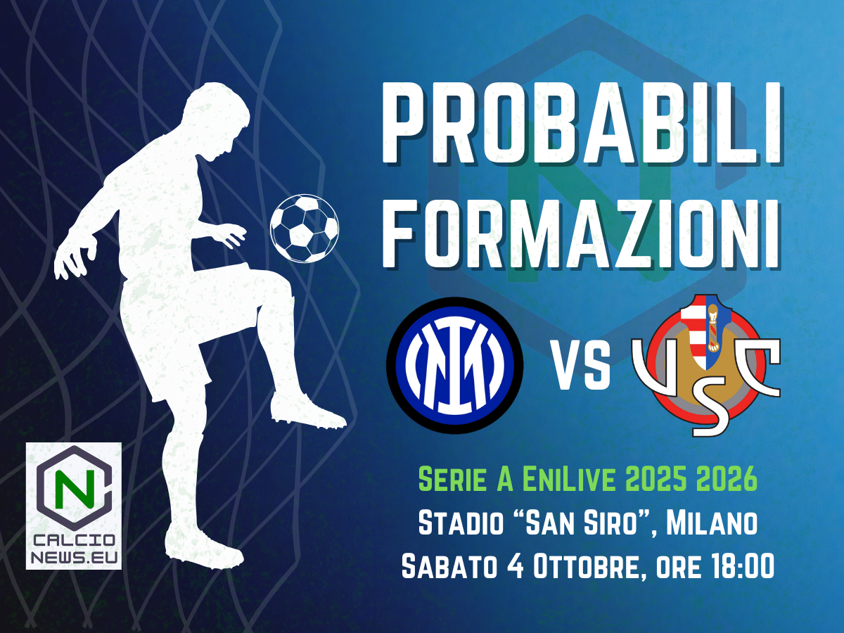 Serie A, le probabili formazioni di Inter Cremonese