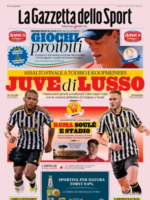 Prima pagina La Gazzetta dello Sport (25 luglio 2024)
