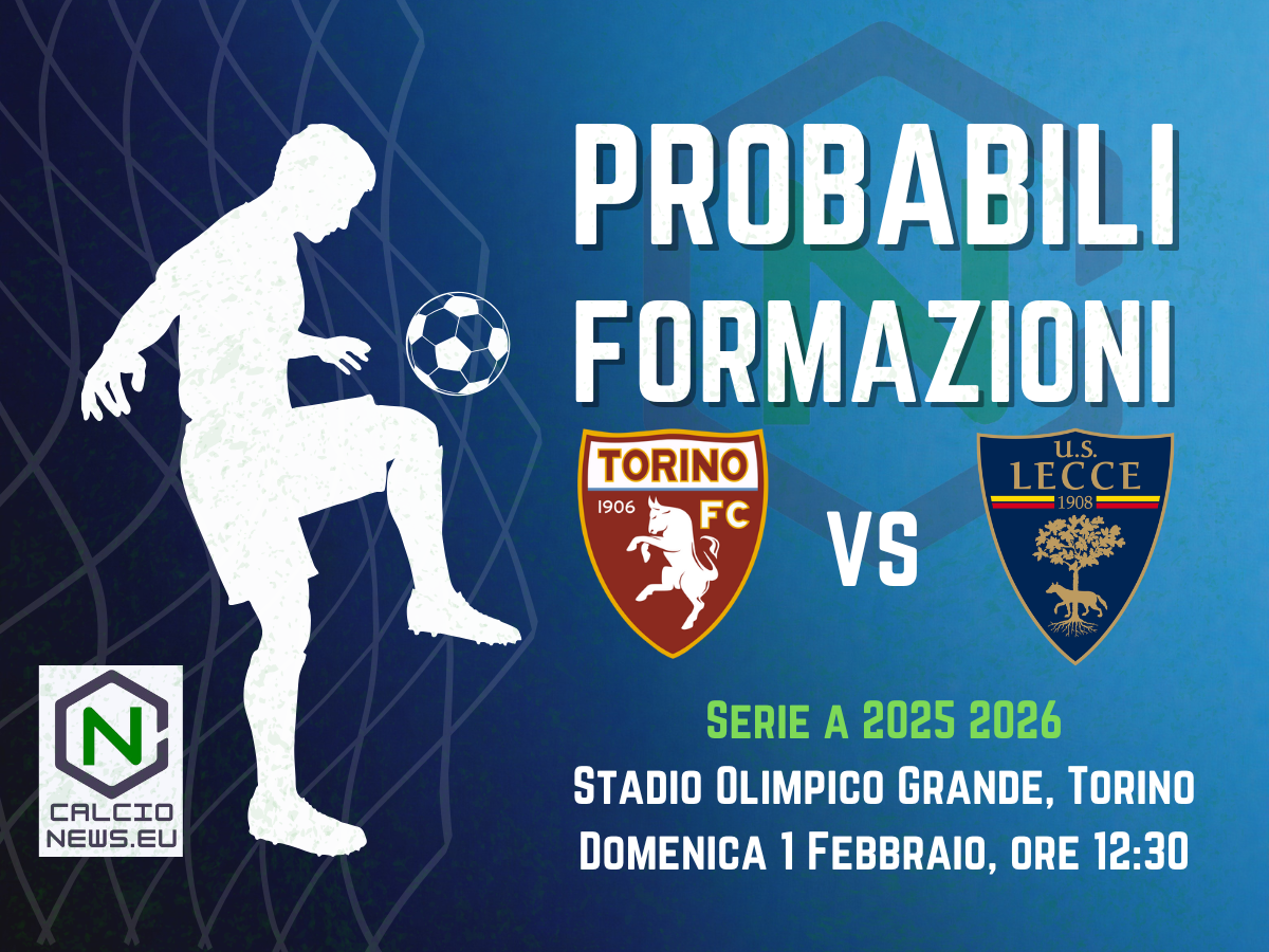 Serie A, le probabili formazioni di Torino-Lecce