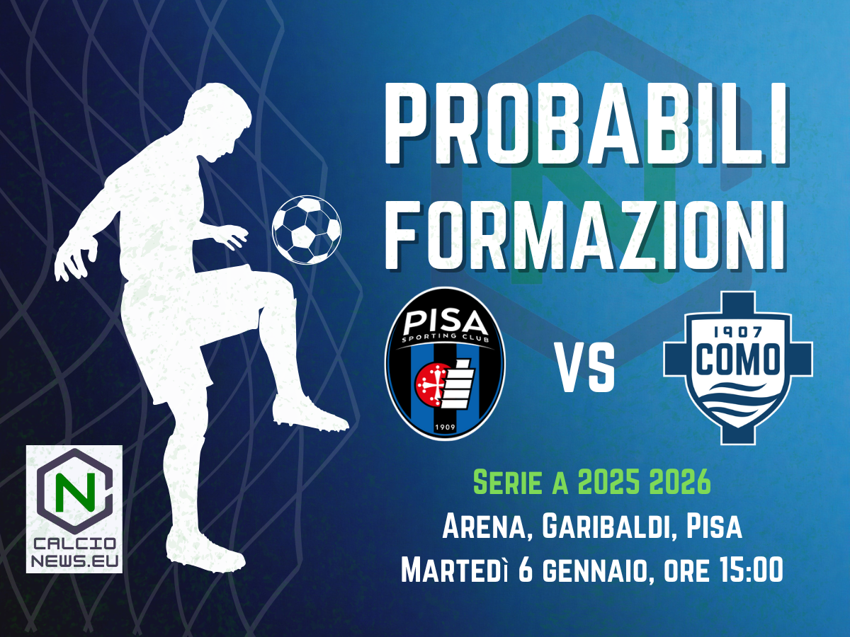 Serie A, le probabili formazioni di Pisa-Como