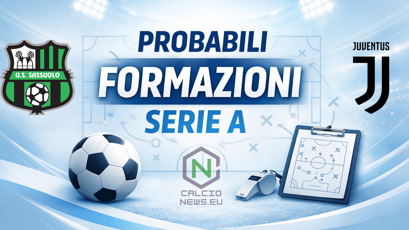 Le probabili formazioni di Sassuolo Juventus