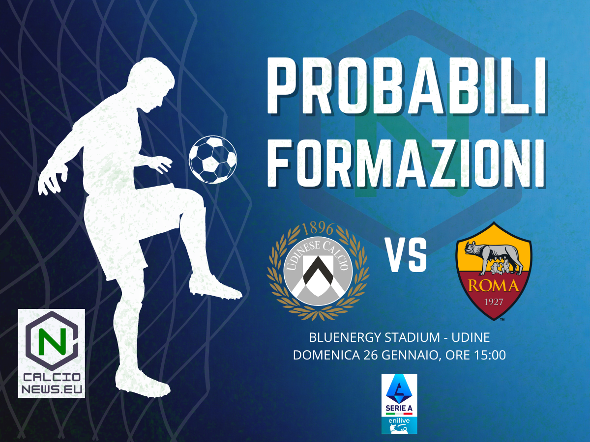 Serie A, le probabili formazioni di Udinese – Roma: out Solet