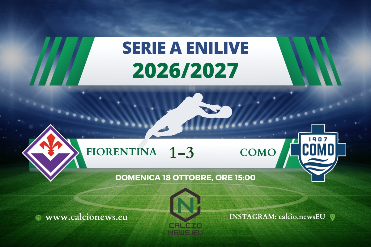 Como torna super: Fiorentina battuta 3-1, il tabellino
